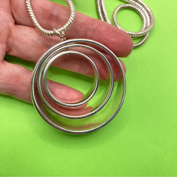 ALFANI Long Silvertone Orb Necklace - Picture 2 of 8